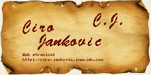 Ćiro Janković vizit kartica